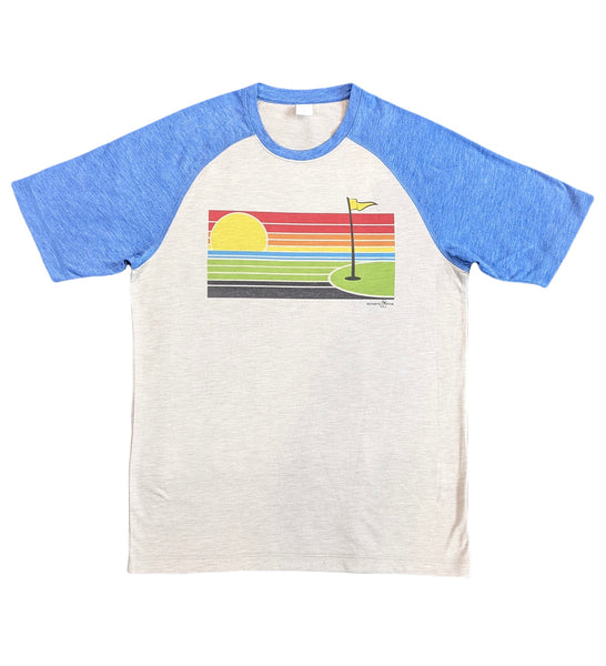 Sunset T-Shirt - Royal Heather/Light Gray Heather