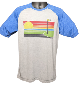 Sunset T-Shirt - Royal Heather/Light Gray Heather